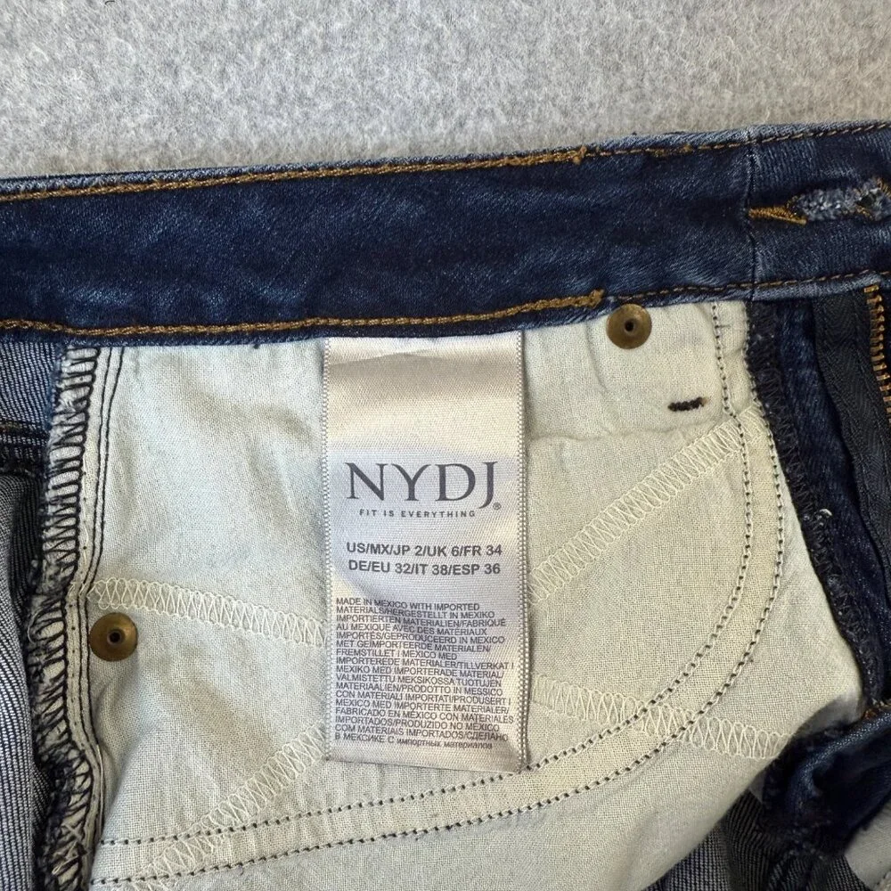 NYDJ Not Your Daughters Jeans Ami‎ Skinny Dark Wash Floral Leg Denim Lift Size 2